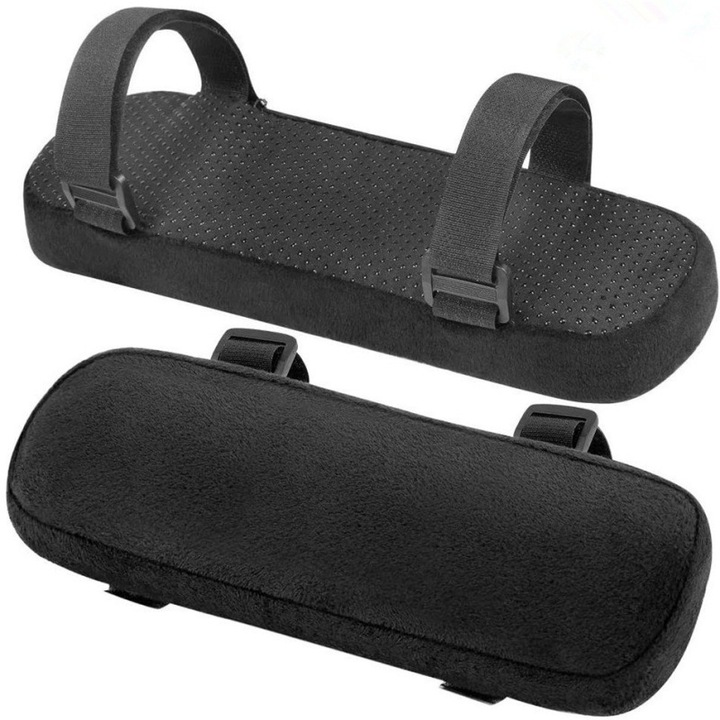 Set 2 cotiere pentru scaun, Bumbac/Spuma, Negru