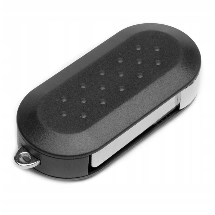 Carcasa cheie telecomanda, AWParts, Fiat 500, Panda, Ducato, Punto, 3 butoane, lama SIP22, ureche metalica breloc, mecanism briceag, fixare cu surub, durabilitate ridicata