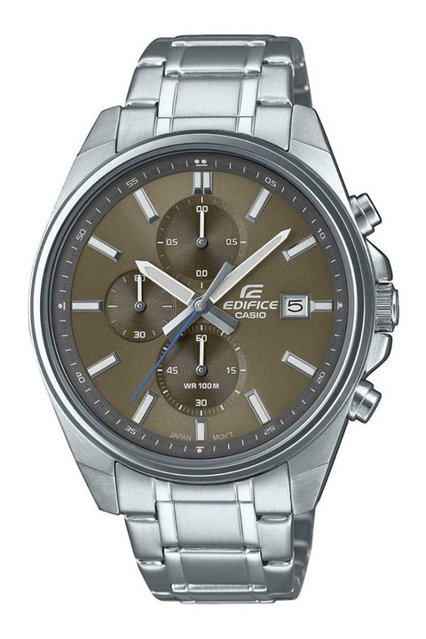 Casio, Кварцов часовник с хронограф от неръждаема стомана, Сребро