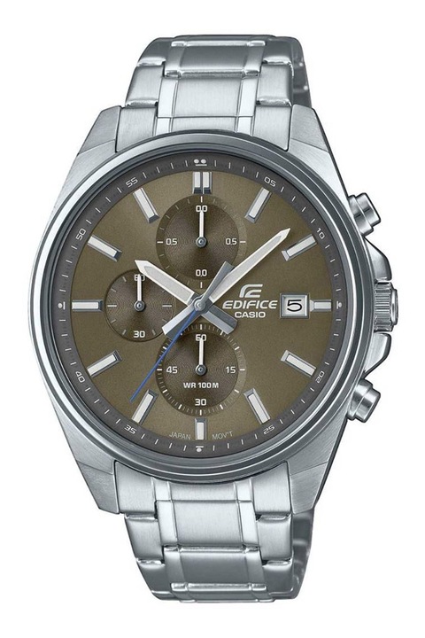 Casio, Ceas quartz cronograf de otel inoxidabil, Argintiu