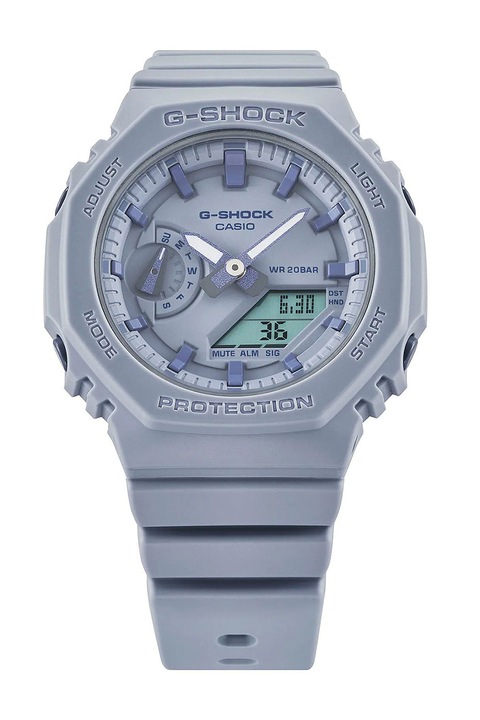 Casio, Овален часовник G-Shock с хронограф, Светлосин