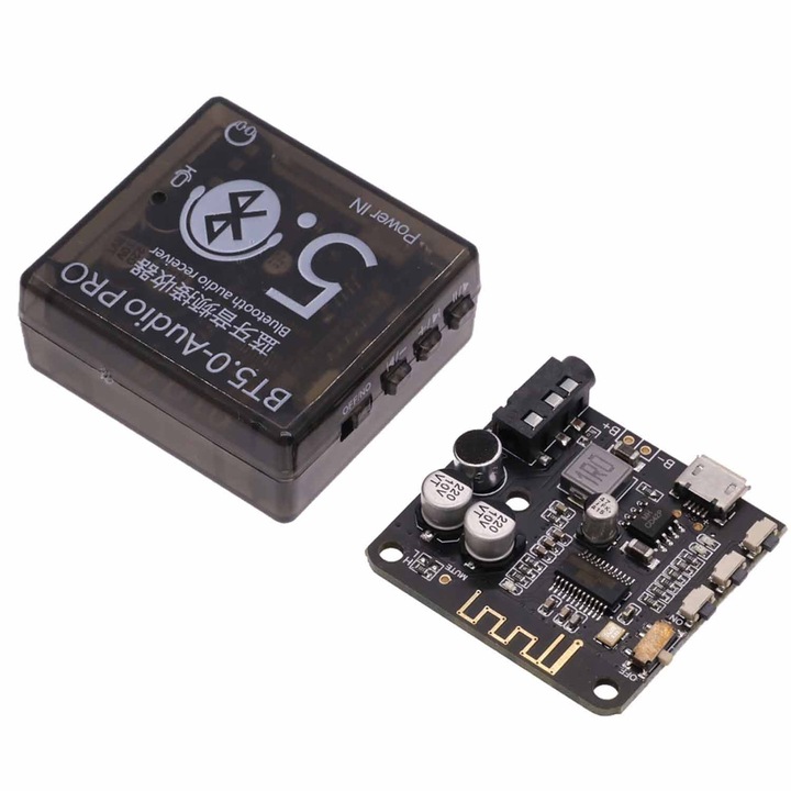 Receptor Bluetooth 5.0 PRO, Elektroweb, Cu microfon, USB/Jack/AUX, Negru