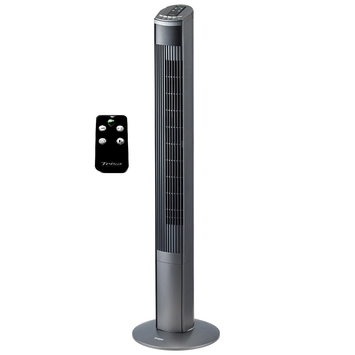 Ventilator turn Trisa Fresh Breeze 9346.43, Telecomanda, Putere 45W, 3 viteze, Inaltime 120 cm, Flux de aer puternic, Negru