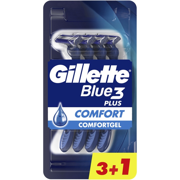 Самобръсначка Gillette Blue 3, Еднократна употреба, Комплект 3+1 бр