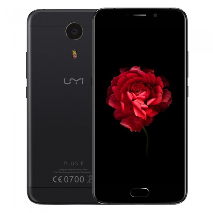 Telefon mobil UMI Plus E , 4G, 6GB RAM, 64GB, Dual SIM, Octa-Core Helio P20, Android 7.0, 4000mAh, Black