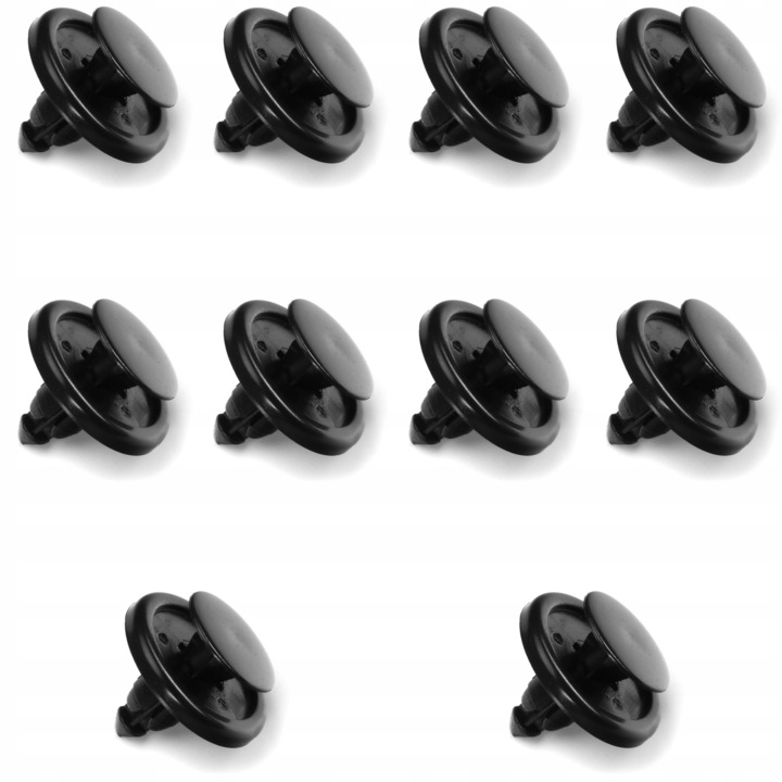 Set 10 cleme pentru aparatori roata, Compatibil cu Toyota Lexus, 7 mm, Negru