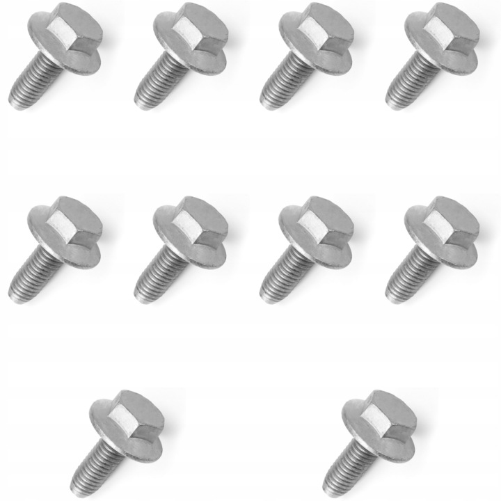 10 db rögzítőcsavar készlet, Alfa Romeo Audi Fiat Ford Seat Skoda Volkswagen, M8, 8 mm, Fém, Ezüst