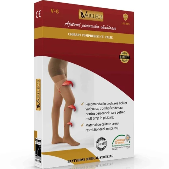 Ciorapi Compresivi cu talie140 deni 18-22 MmHg S, Varilegs