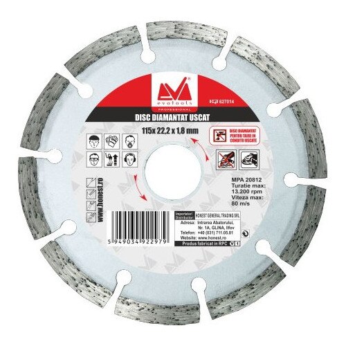 Disc Diamantat ET(R) (Uscat) Evotools - Diametru: 180 mm