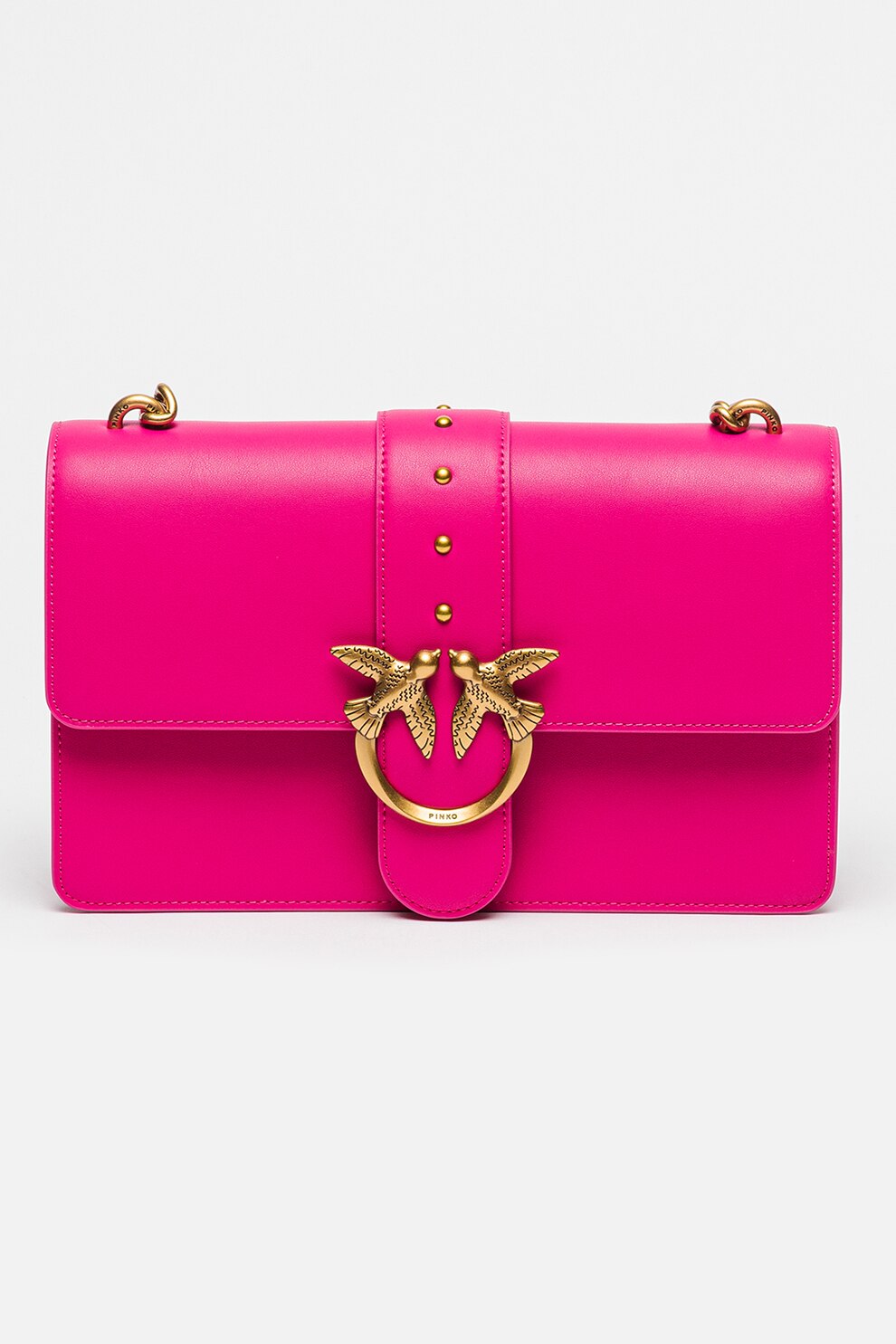 Pinko, Geanta crossbody din piele Love One Classic, Fucsia - eMAG.ro