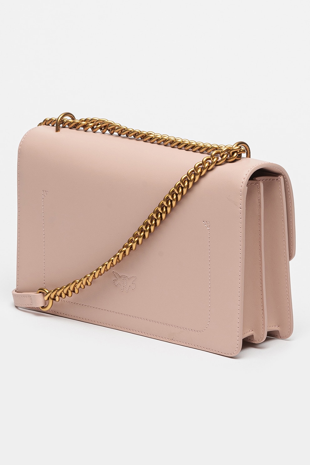 Pinko, Geanta crossbody din piele Love One Classic, Roz garoafa