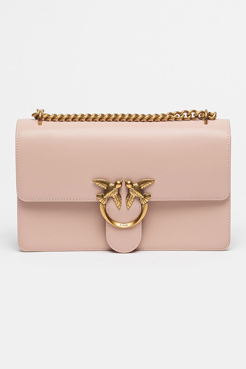 Pinko, Кожена чанта през рамо Love One Classic, Розов карамфил