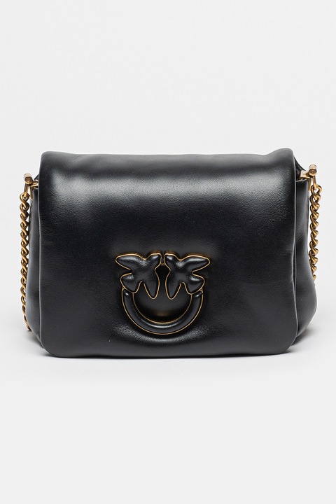 Pinko, Geanta crossbody din piele Love Click, Negru