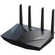 Безжичен рутер ASUS RT-AX5400, Dual-Band, Tri-Core1,5 GHz CPU, 256MB/512MB Flash/RAM, Gigabit, AiProtection Pro, Adaptive QoS, VPN Fusion, IPTV, OFDMA, MU-MIMO, Beamforming, Link Aggregation, Port forwarding, AiMesh