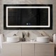Oglinda LED 90x80 cm Orizontala, LED 3000K Cald, Butoane Tactile ON/OFF, Dimare, Functie Dezaburire 30-40° C - Reyze Gama Salono
