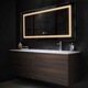 Oglinda LED 90x80 cm Orizontala, LED 3000K Cald, Butoane Tactile ON/OFF, Dimare, Functie Dezaburire 30-40° C - Reyze Gama Salono