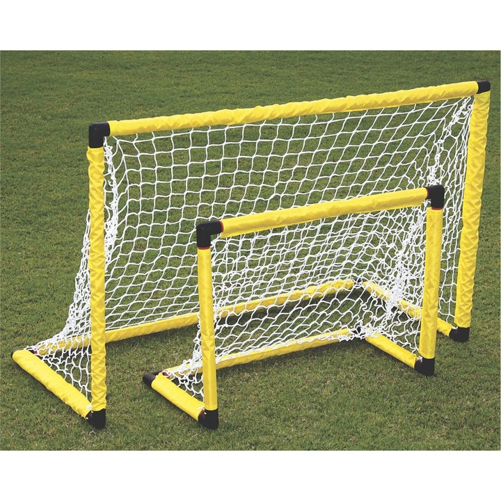 Poarta de fotbal/hochei pentru copii, Amila, PVC, Galben/Negru
