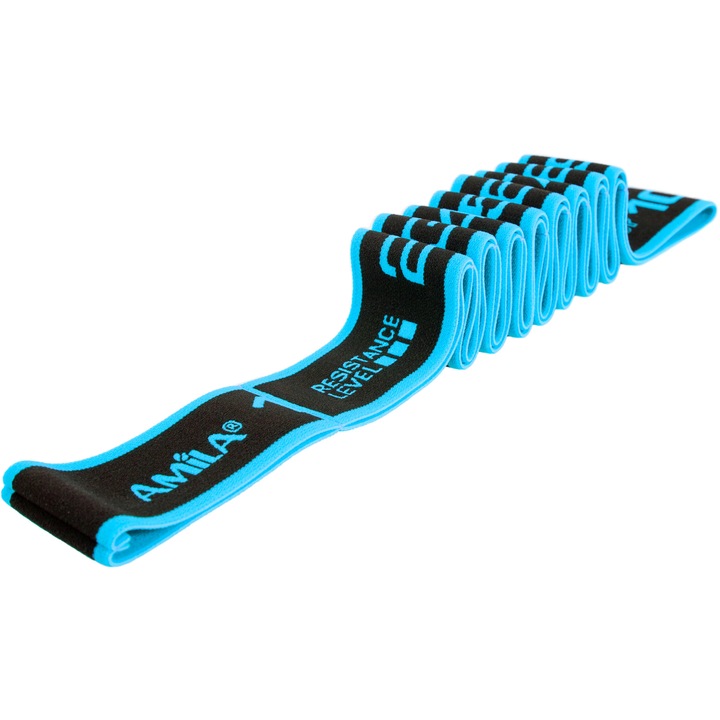 Banda elastica fitness, Amila, Albastru/Negru