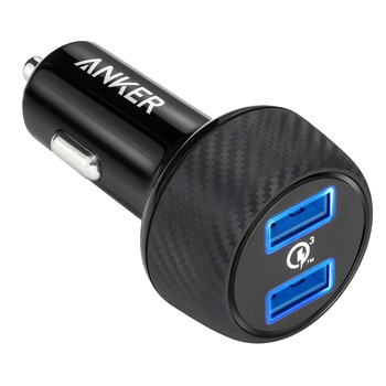 Incarcator auto Anker PowerDrive Speed 2 Qualcomm Quick Charge 3.0, 2xUSB, Negru Incarcator auto Anker PowerDrive Speed 2 Qualcomm Quick Charge 3.0, 2xUSB, Negru