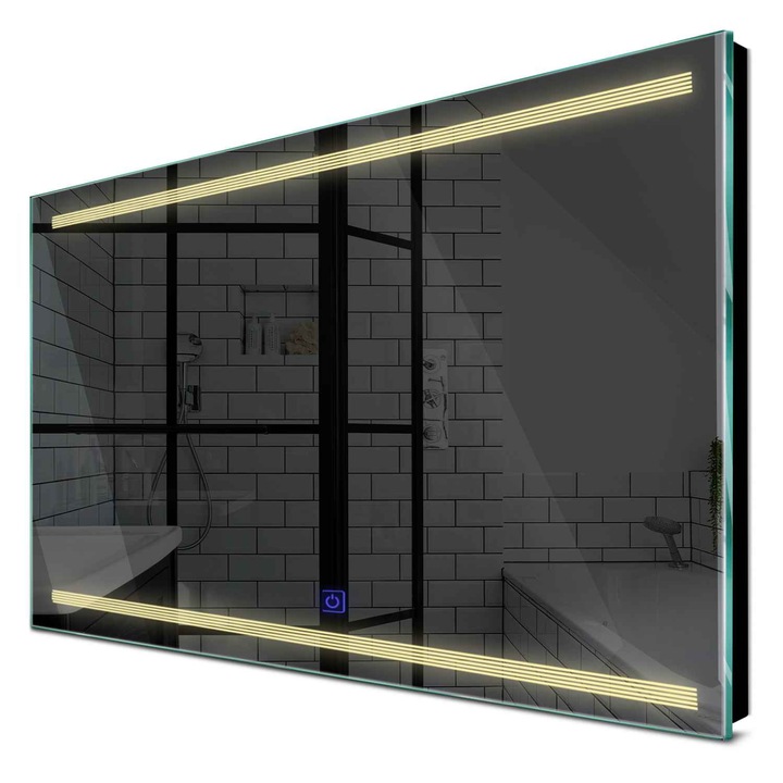 Огледало Reyze minimal 8, Хоризонтално, топъл LED 3000K, 110x90 cm
