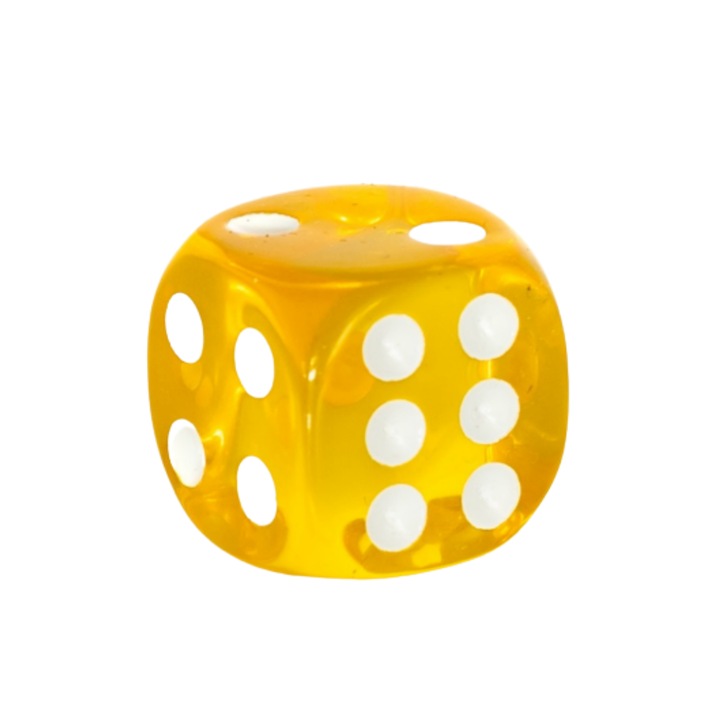 Зар за игра, Ролева игра, Акрил, 1,6 см, Жълто/Бяло