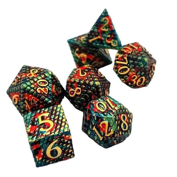 Set 7 zaruri, RPG, Metal, Multicolor