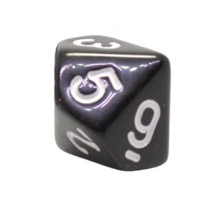 10 oldalú dobókocka, akril, fekete