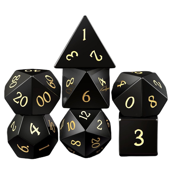 7 db-os kocka készlet, fekete