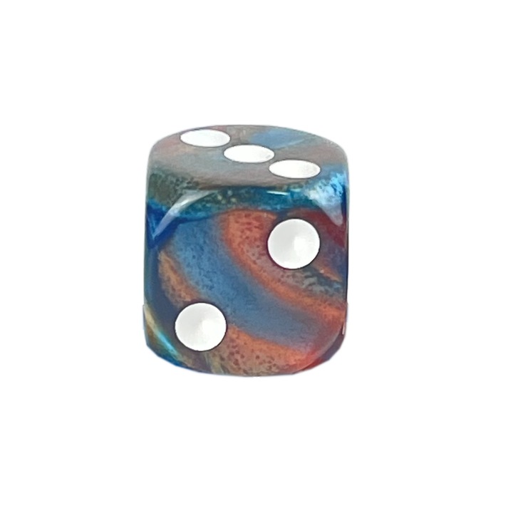 Dobókocka, akril, kék, 6 oldalú