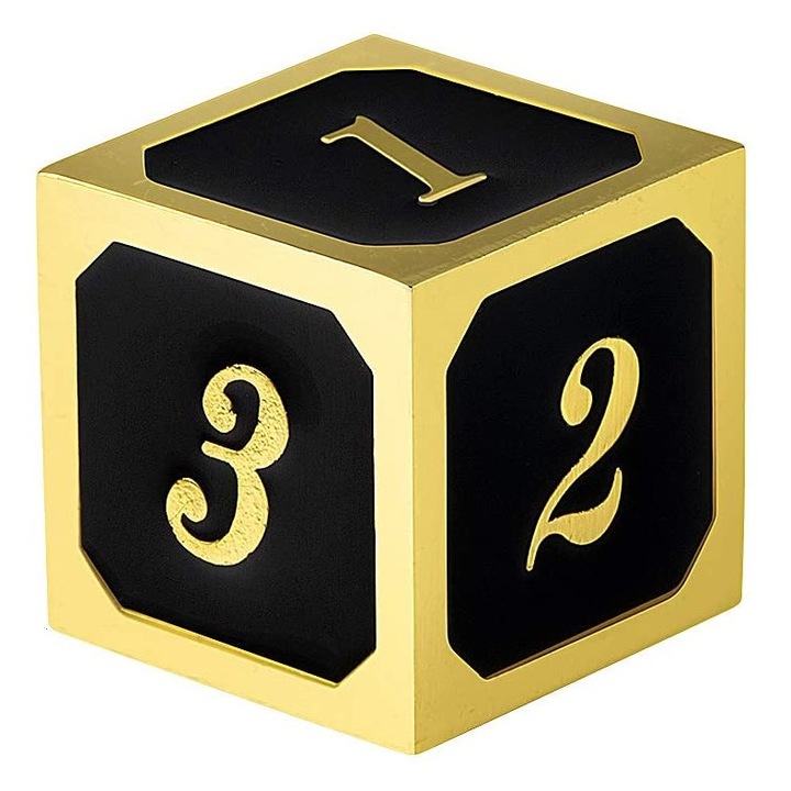 6 oldalú dobókocka, fém, fekete