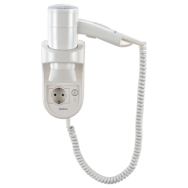 Uscator de par Valera Premium Smart 1200 Socket, 1200 W, 3 Trepte, Priza schuko 16A, Sistem montare perete, Alb