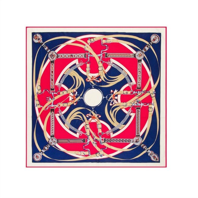 Esarfa din matase si poliester Grace Blue