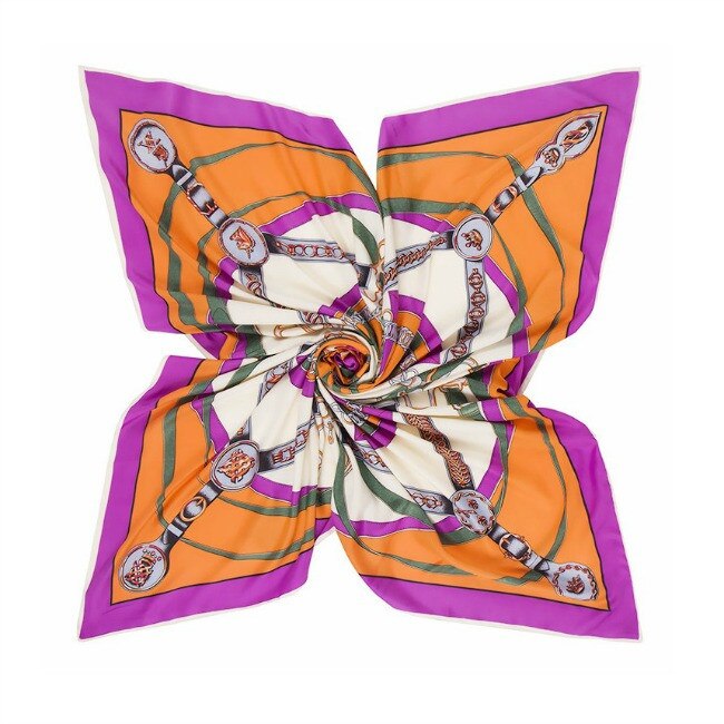 Esarfa din matase si poliester Grace Orange