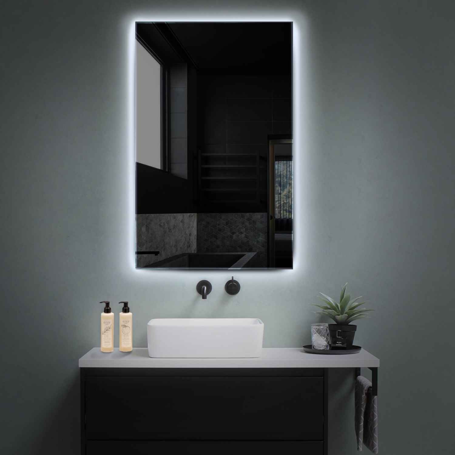 Oglinda LED 70x130 cm Verticala, LED 6000K Rece, Fara Functii