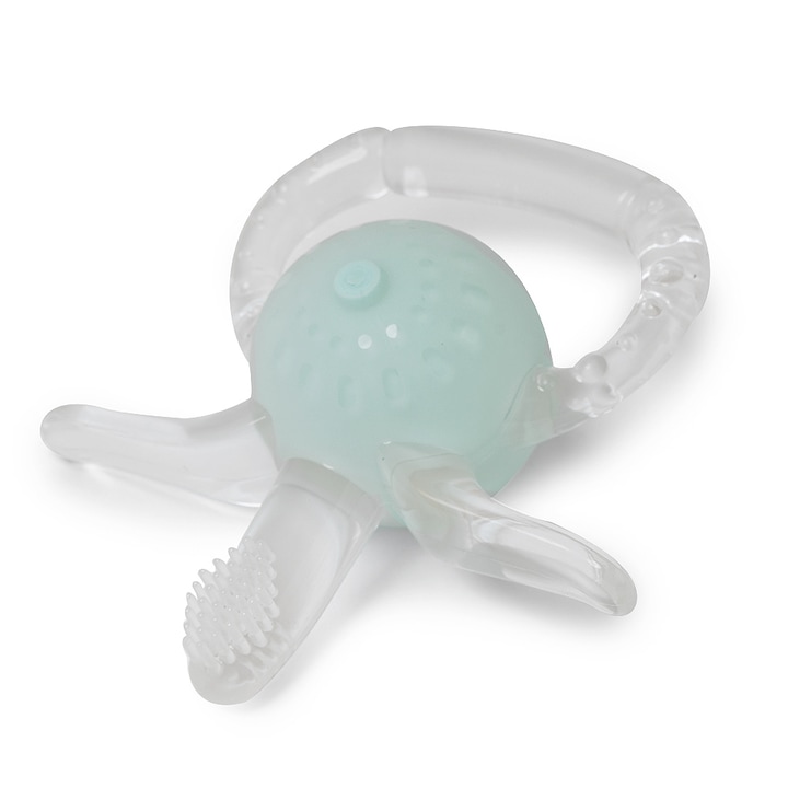 Мека силиконова четка за зъби и играчка за зъби за бебета - зелена - Nurio