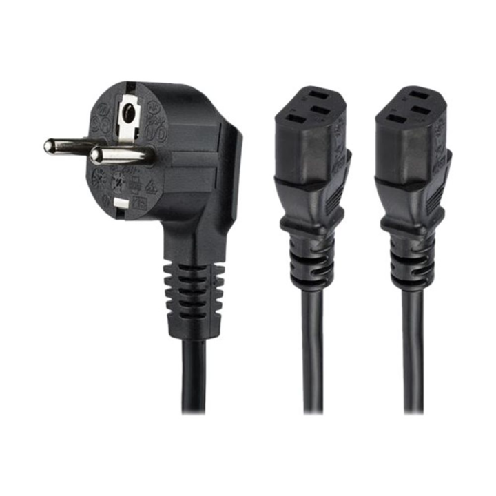 Cablu de alimentare, StarTech, 2 x conector C13, 2m, Negru