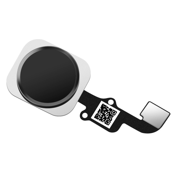Menu Button Assembly, с лента, черен, Съвместим с Apple iPhone 6s / 6s Plus