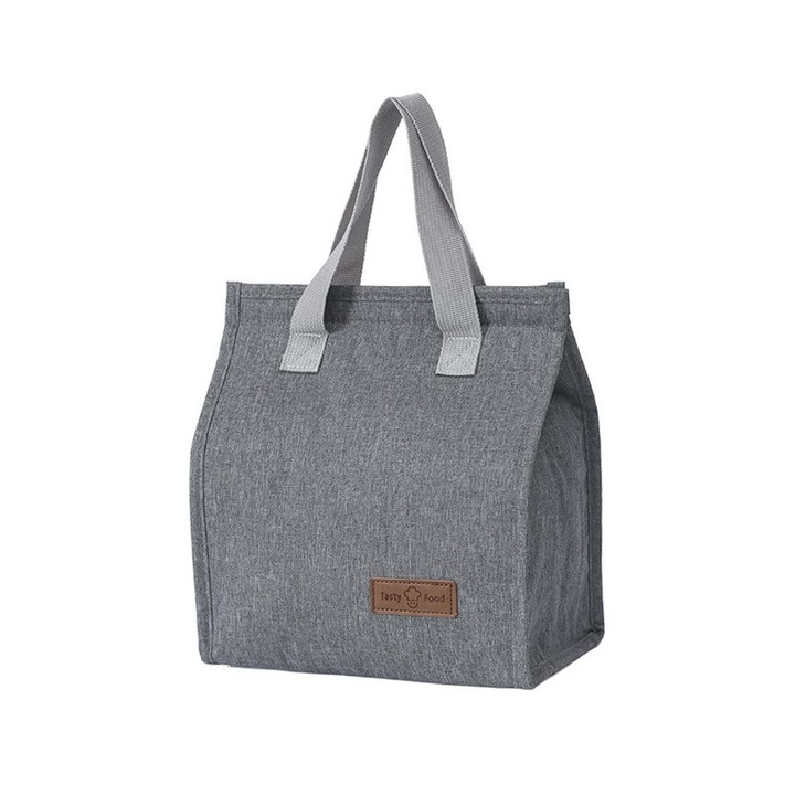 Топлоизолираща чанта bento bag Flippy, къмпинг хладилна чанта, Алуминий, 22.5 x 13 см, 3.3 L, сива