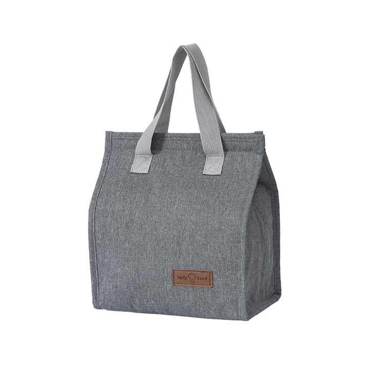 Geanta termoizolanta tip bento bag Flippy, camping cooler bag, Aluminiu, 22.5 x 13 cm, 3.3 L, gri