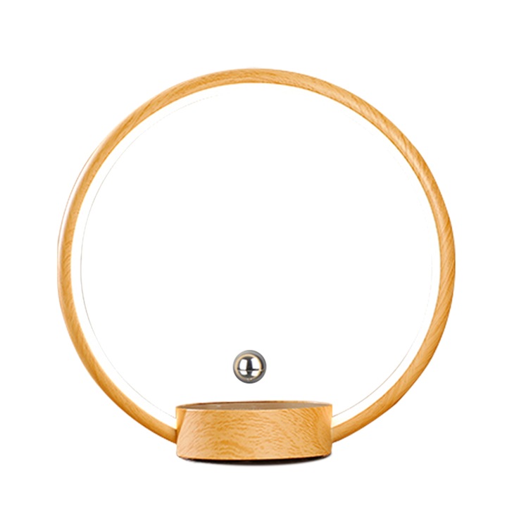 Lampa led INNARA INN-34, levitatie magnetica, imitatie lemn