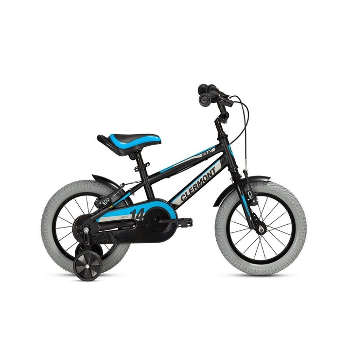 Bicicleta copii Clermont Atlas 16''-Negru-Turcoaz