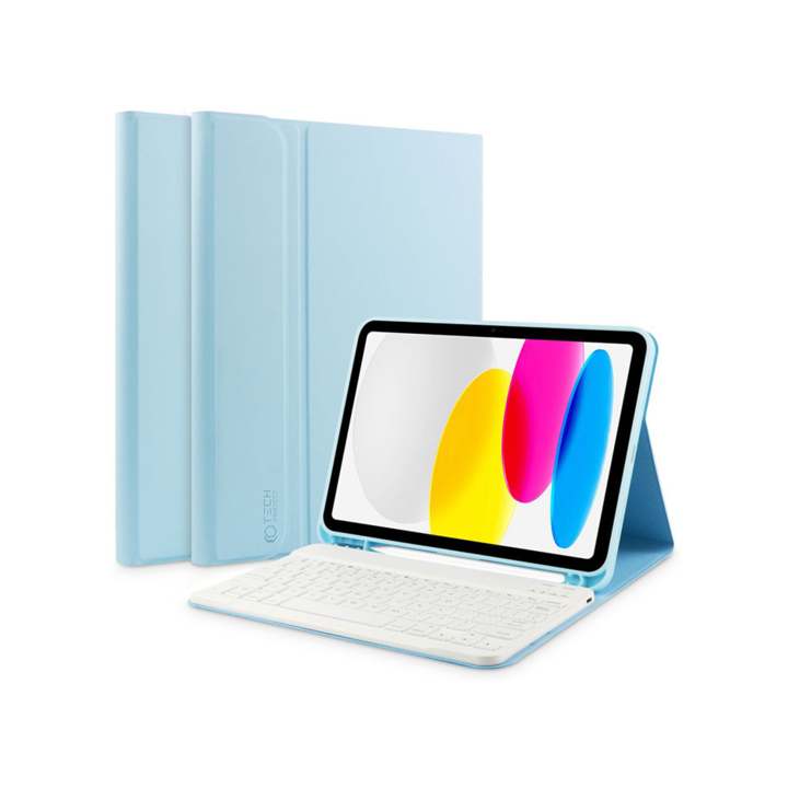 Apple iPad 10.9 (2022) tablet tok (Smart Case) on/off funkcióval, Apple Pencil tartóval, billentyűzettel - Tech-Protect - blue (ECO csomagolás) (FN0535)
