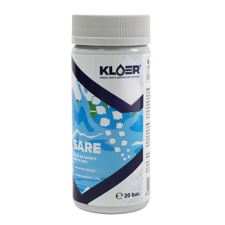 Benzi de testare Kloer, pentru analiza salinitate apei, 20 bucati