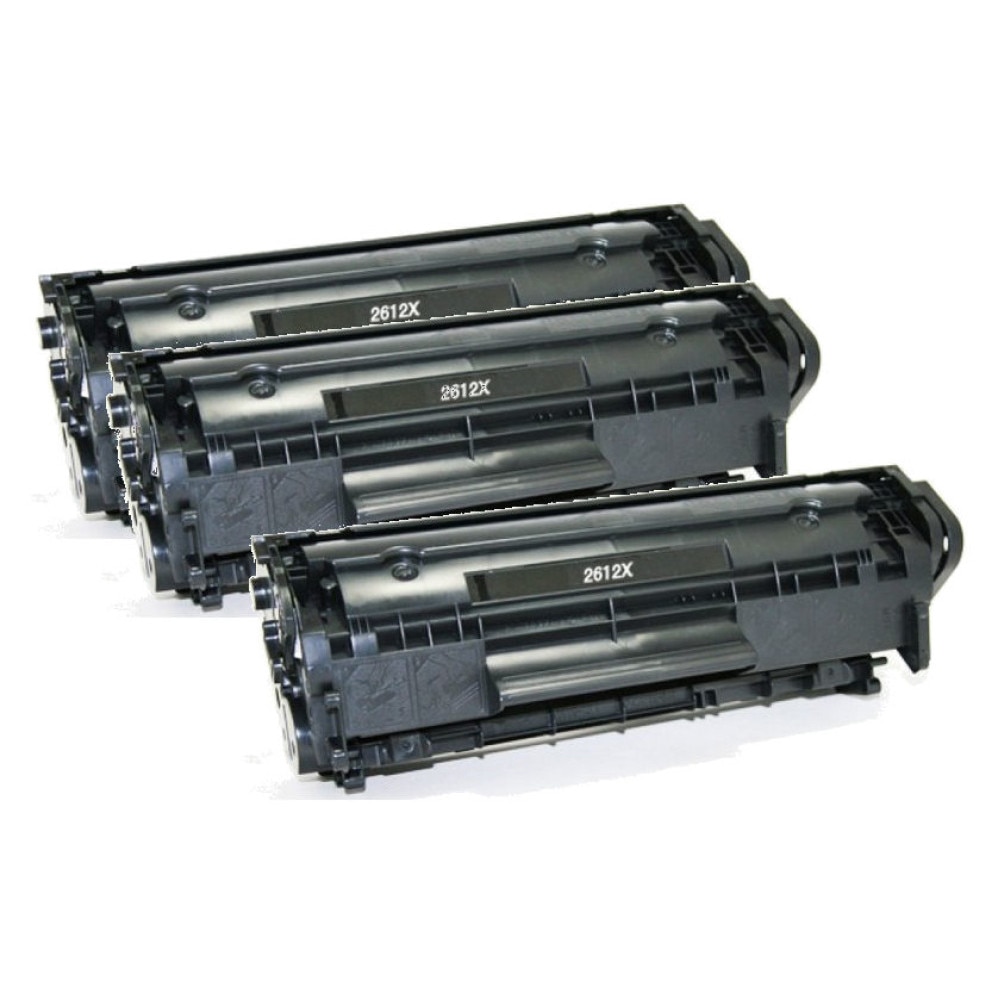 HP Q2612X,Set 3 Toner Compatibil HP LaserJet 1010,1012,1015,1018,1020,1022,1022 N,1022 NW,Laserjet 3000,3015,Laserjet 3015 AIO,3020,3020 AIO,3030,3050,3052,3055,LJ M1005 MFP,M1319 F MFP,LBP-2900,LBP-3000,L100,L120,FX10/CRG703