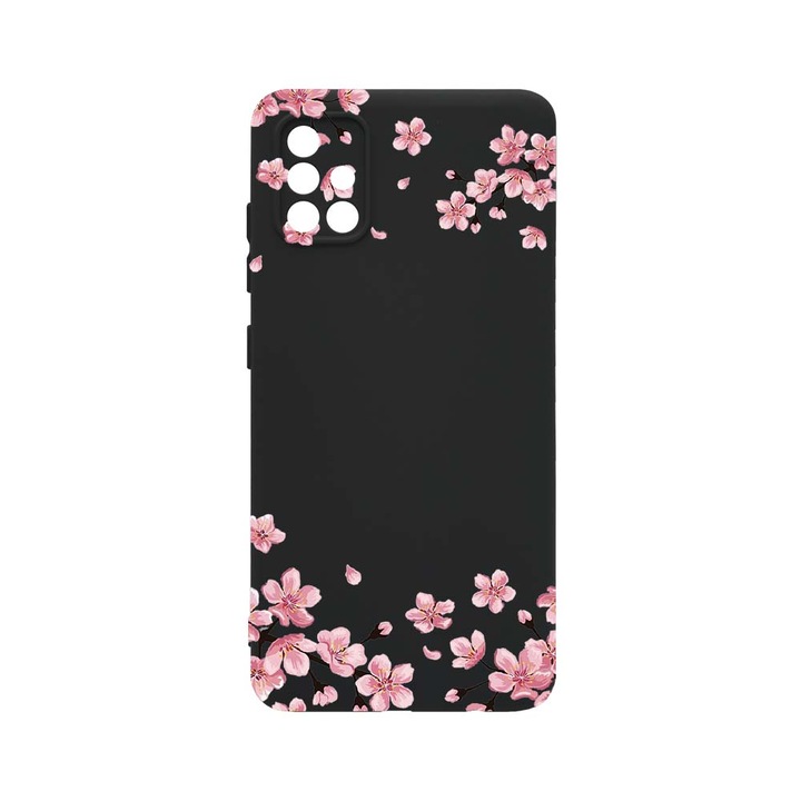 Husa BestCase® Premium Liquid Silicon, Compatibila Cu Samsung Galaxy A51, Pastel colors - flowers, SLIM 1.2MM, Microfibra in interior, Antisoc, Rezistent la socuri, Protectie Camera, PB 694