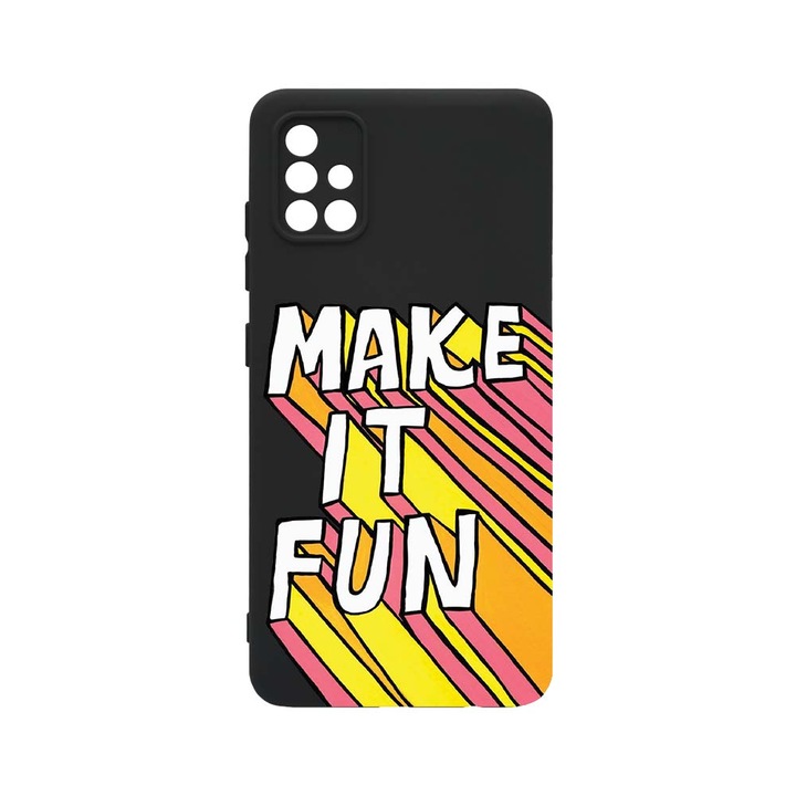 Husa BestCase® Premium Liquid Silicon, Compatibila Cu Samsung Galaxy A71, Make It Fun, SLIM 1.2MM, Microfibra in interior, Antisoc, Rezistent la socuri, Protectie Camera, PB 494