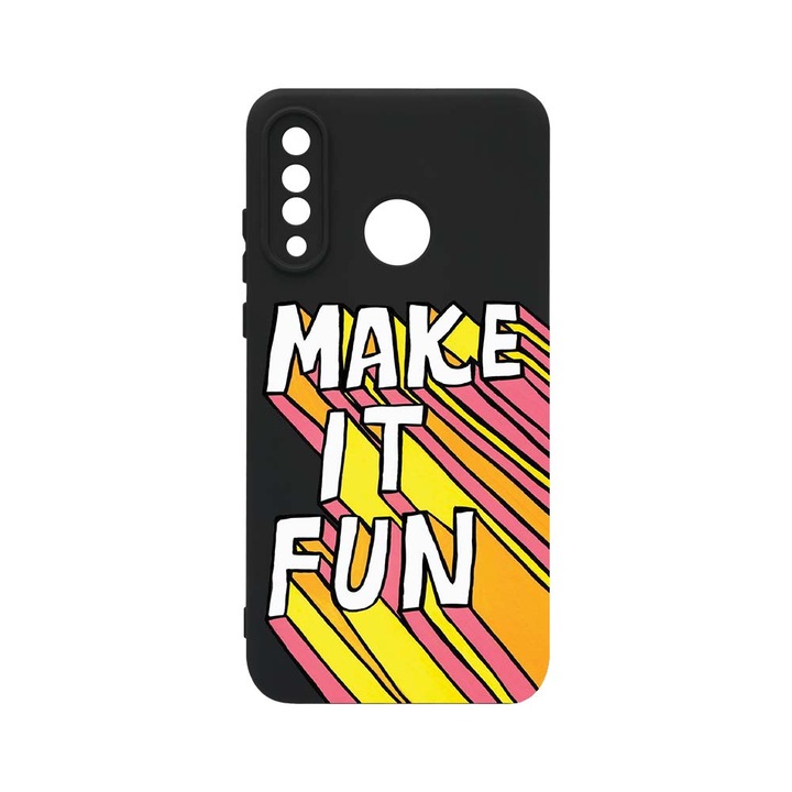 Husa BestCase® Premium Liquid Silicon, Compatibila Cu Huawei P30 Lite, Make It Fun, SLIM 1.2MM, Microfibra in interior, Antisoc, Rezistent la socuri, Protectie Camera, PB 494