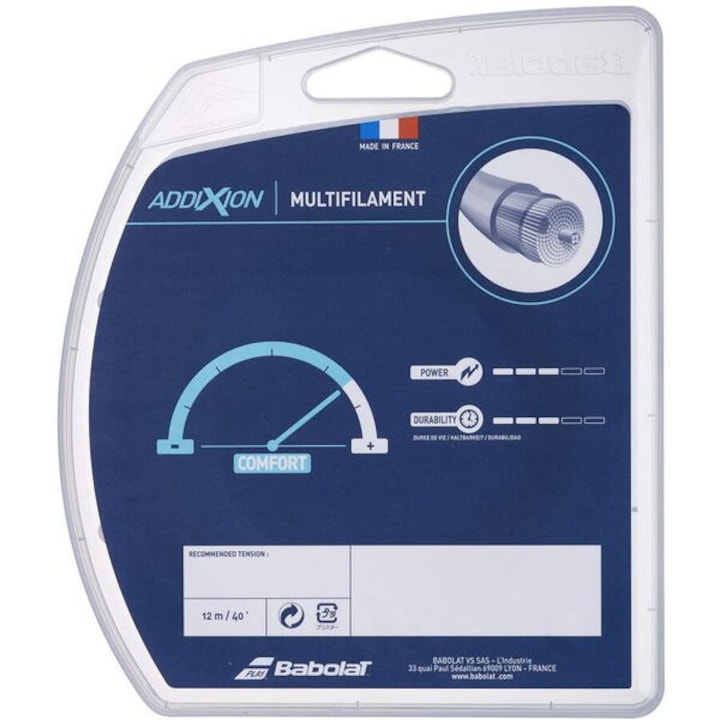 Racordaj tenis Babolat Addixion, culoare Alb, Grosime 1.3