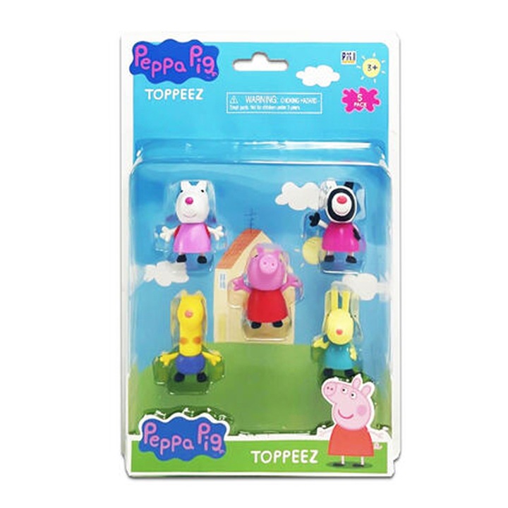 5 db-os ceruzafej készlet, Peppa Pig Toppeez 473646, többszínű