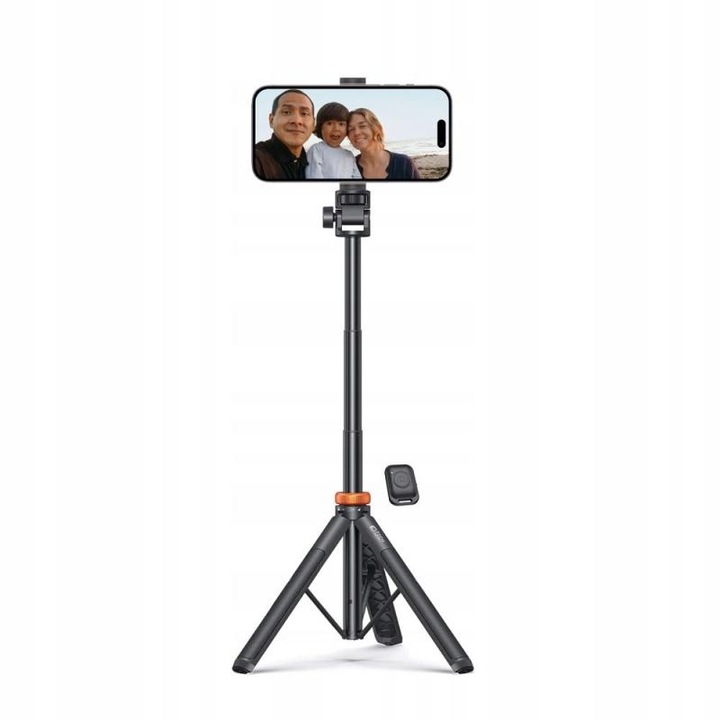 Selfie stick Vezeték nélküli állvánnyal Tech-Protect L03S, Bluetooth, Távirányító, Fekete
